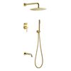 Купить Смеситель встроенный + верхний+ ручной душ, Uno. Gold (464-2-g) по цене 63810 руб., в Санкт-Петебруге в интернет магазине 100-Систем, а также дургие товары BOHEME из раздела Душевые комплекты встраиваемого монтажа и Душевые комплекты встраиваемого монтажа