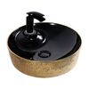 Купить Раковина-чаша CeramaLux 45 D1306H022 Черная Золотая (d1306h022) по цене 7300 руб., в Санкт-Петебруге в интернет магазине 100-Систем, а также дургие товары CeramaLux из раздела Накладные раковины и Раковины и пьедесталы