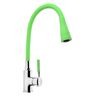 Купить Смеситель для кухни с силиконовым изливом. Цвет зеленый+хром. Ф35. (Комлектуется подводкой для воды) (a9890k-1) по цене 3121 руб., в Санкт-Петебруге в интернет магазине 100-Систем, а также дургие товары Accoona из раздела Рычажные смесители и Смесители для кухни