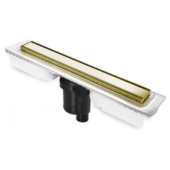 Купить Желоб BERGES водосток напольный B1 Keramik 800 нержавеющая сталь, решетка бронза, S-сифон D50/110 вертикальный (094019) по цене 54960 руб., в Санкт-Петебруге в интернет магазине 100-Систем, а также дургие товары BERGES из раздела Лотки и Душевые лотки и душевые трапы