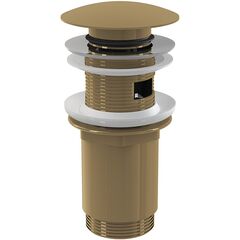 Купить A392-G-B Донный клапан сифона для умывальника CLICK/CLACK 5/4", цельнометаллический с переливом и большой заглушкой, GOLD-крацованный мат (a392-g-b) по цене 19140 руб., в Санкт-Петебруге в интернет магазине 100-Систем, а также дургие товары AlcaPlast из раздела Выпуски, донные клапаны и Сифоны