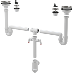 Купить ALCA PLAST Универсальный комплект для мойки, арт. A8000 (a8000) по цене 8402 руб., в Санкт-Петебруге в интернет магазине 100-Систем, а также дургие товары AlcaPlast из раздела Сифоны для моек и Сифоны