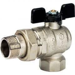 Купить STOUT  Кран шаровой полнопроходной угловой, ВР/НР, ручка бабочка 1, американка (svb-0008-000025) по цене 3405 руб., в Санкт-Петебруге в интернет магазине 100-Систем, а также дургие товары STOUT из раздела Краны со сгоном и накидной гайкой 1 и Краны со сгоном и накидной гайкой