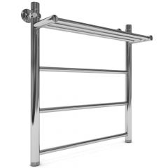 Купить Полотенцесушитель водяной INDIGO Line 60x50 с полочкой, нижнее подключение, 1" (К-1)  (llshw60-50p) по цене 7547 руб., в Санкт-Петебруге в интернет магазине 100-Систем, а также дургие товары INDIGO из раздела Водяные полотенцесушители и Полотенцесушители