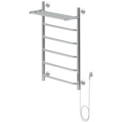 Купить Полотенцесушитель электрический Aquanet Fiona 80х50 Тэн справа, с полкой (281999) по цене 17010 руб., в Санкт-Петебруге в интернет магазине 100-Систем, а также дургие товары AQUANET из раздела Электрические полотенцесушители и Полотенцесушители