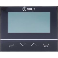 Купить STOUT  Беспроводной комнатный двухпозиционный регулятор ST-292v2, черный (ste-0101-029222) по цене 33810 руб., в Санкт-Петебруге в интернет магазине 100-Систем, а также дургие товары STOUT из раздела Управляющие модули и Автоматика для водяного теплого пола