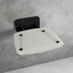 Купить Универсальное складное сиденье для душа OVO-B II-OPAL/BLACK (b8f0000060) по цене 20130 руб., в Санкт-Петебруге в интернет магазине 100-Систем, а также дургие товары RAVAK из раздела Поручни, сиденья, стойки для ванны и душа и Аксессуары для ванной комнаты