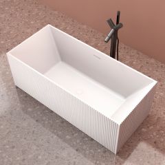 Купить ванна из искусственного камня цвет белый слив-перелив в комплекте (as9602) по цене 267800 руб., в Санкт-Петебруге в интернет магазине 100-Систем, а также дургие товары ABBER из раздела Ванны из камня и Ванны