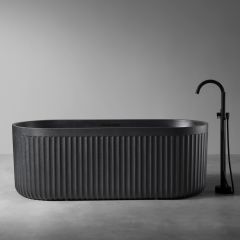 Купить ванна из искусственного камня цвет черный матовый слив-перелив в комплекте (am9925b) по цене 158950 руб., в Санкт-Петебруге в интернет магазине 100-Систем, а также дургие товары ABBER из раздела Ванны из камня и Ванны