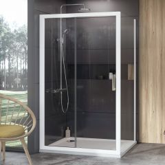 Купить Боковая стенка 90 см Ravak 10° 9UV70100Z1, transparent, белый (9uv70100z1) по цене 40260 руб., в Санкт-Петебруге в интернет магазине 100-Систем, а также дургие товары RAVAK из раздела Душевые перегородки и Душевые двери, перегородки