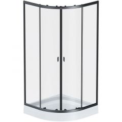 Купить W88E-205-090BT64 X-Joy Twin Slide,  Душевое ограждение c поддоном, 90x90, профиль черный (w88e-205-090bt64) по цене 60890 руб., в Санкт-Петебруге в интернет магазине 100-Систем, а также дургие товары AM.PM из раздела Душевые ограждения и Душевые кабины и ограждения