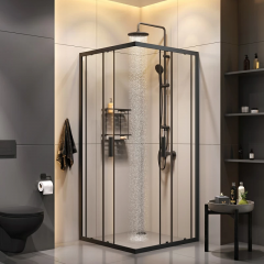 Купить WK93EP Gem S Комплект ограждение 90*90 квадрат, черный (wk93ep) по цене 112590 руб., в Санкт-Петебруге в интернет магазине 100-Систем, а также дургие товары AM.PM из раздела Душевые ограждения и Душевые кабины и ограждения