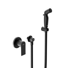 Купить 477510300 Apollo Смеситель монтируемый в стену с гиг.душем, черный (477510300) по цене 16190 руб., в Санкт-Петебруге в интернет магазине 100-Систем, а также дургие товары DAMIXA из раздела Гигиенический душ со смесителем и Гигиенический душ