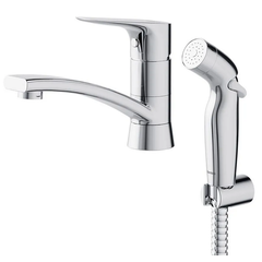 Купить 770230001 Jupiter, смеситель с поворотным изливом и гиг. душем, хром (770230001) по цене 9790 руб., в Санкт-Петебруге в интернет магазине 100-Систем, а также дургие товары DAMIXA из раздела Гигиенический душ со смесителем и Гигиенический душ