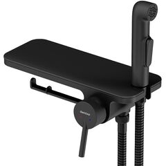 Купить 773500301 Jupiter, смеситель монтируемый в стену с гиг. душем и полкой, черный (773500301) по цене 20190 руб., в Санкт-Петебруге в интернет магазине 100-Систем, а также дургие товары DAMIXA из раздела Гигиенический душ со смесителем и Гигиенический душ