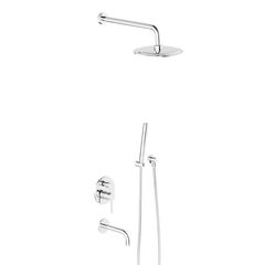 Купить 936510000 Scandinavian Pure встраиваемая душевая система с ванно-душевым смесителем и изливом, хром (936510000) по цене 25690 руб., в Санкт-Петебруге в интернет магазине 100-Систем, а также дургие товары DAMIXA из раздела Душевые комплекты встраиваемого монтажа и Душевые комплекты встраиваемого монтажа