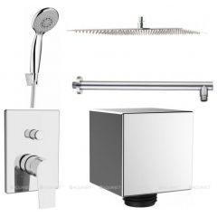 Купить Встр. Смеситель STATIC 2.13 c верх. и ручным душем (257169) по цене 25270 руб., в Санкт-Петебруге в интернет магазине 100-Систем, а также дургие товары AQUANET из раздела Душевые комплекты встраиваемого монтажа и Душевые комплекты встраиваемого монтажа