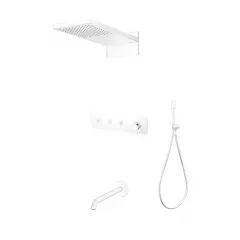 Купить Встроенная душевая система FUSION, трехпозиционная WHITE с изливом (130-2-mw) по цене 125944 руб., в Санкт-Петебруге в интернет магазине 100-Систем, а также дургие товары BOHEME из раздела Душевые комплекты встраиваемого монтажа и Душевые комплекты встраиваемого монтажа