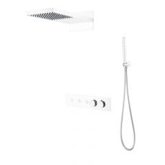 Купить Встроенная душевая система FUSION с термостатом, трехпозиционная MATT WHITE (131-mw) по цене 138538 руб., в Санкт-Петебруге в интернет магазине 100-Систем, а также дургие товары BOHEME из раздела Душевые комплекты встраиваемого монтажа и Душевые комплекты встраиваемого монтажа