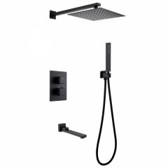 Купить Душевая система ABBER Daheim AF8250B скрытого монтажа с изливом, термостат, черная матовая (af8250b) по цене 66600 руб., в Санкт-Петебруге в интернет магазине 100-Систем, а также дургие товары ABBER из раздела Душевые комплекты встраиваемого монтажа и Душевые комплекты встраиваемого монтажа