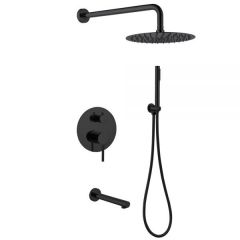 Купить Душевая система ABBER Emotion AF8817B скрытого монтажа с изливом, черная матовая (af8817b) по цене 42000 руб., в Санкт-Петебруге в интернет магазине 100-Систем, а также дургие товары ABBER из раздела Душевые комплекты встраиваемого монтажа и Душевые комплекты встраиваемого монтажа