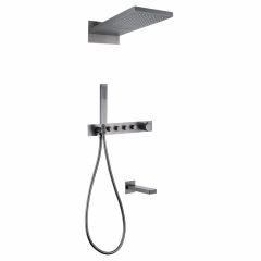 Купить Душевая система ABBER Rund AF8753NG скрытого монтажа с изливом, термостат, никель (af8753ng) по цене 140000 руб., в Санкт-Петебруге в интернет магазине 100-Систем, а также дургие товары ABBER из раздела Душевые комплекты встраиваемого монтажа и Душевые комплекты встраиваемого монтажа