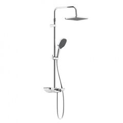 Купить 940730000 Merkur душевая система с ванно-душевым смесителем-полкой и прогрессивным картриджем, хром (940730000) по цене 71490 руб., в Санкт-Петебруге в интернет магазине 100-Систем, а также дургие товары DAMIXA из раздела Душевые стойки и Душевые стойки, системы, панели, гарнитуры