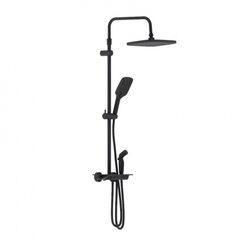 Купить 953770300 Gala ДС с ванно-душевым ТМС смесителем-полкой и гиг.душем, чёрный (953770300) по цене 124390 руб., в Санкт-Петебруге в интернет магазине 100-Систем, а также дургие товары DAMIXA из раздела Душевые стойки и Душевые стойки, системы, панели, гарнитуры