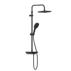 Купить 940730300 Merkur душевая система с ванно-душевым смесителем-полкой и прогрессивным картриджем, черны (940730300) по цене 73090 руб., в Санкт-Петебруге в интернет магазине 100-Систем, а также дургие товары DAMIXA из раздела Душевые стойки и Душевые стойки, системы, панели, гарнитуры
