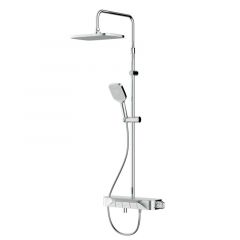 Купить F078F300 Func, душ.сис-ма: см-ль-полка д/ванны/душа с ТМС, душ.штанга, верхн. душ квадр., ручн.душ, (f078f300) по цене 76990 руб., в Санкт-Петебруге в интернет магазине 100-Систем, а также дургие товары AM.PM из раздела Душевые стойки и Душевые стойки, системы, панели, гарнитуры