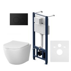 Купить IS49038.801900 Инсталляция с клав Pro L чёрн матовый с подвес унит Like Aquaspin с сид м/лиф (is49038.801900) по цене 77190 руб., в Санкт-Петебруге в интернет магазине 100-Систем, а также дургие товары AM.PM из раздела Готовые решения и Инсталляции