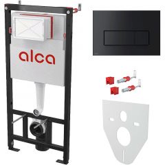 Купить Set Инсталляции AM101/1120-4:1 RU с кнопкой M578 черный мат + M91 (2 места) (am101/1120-4:1 ru m578-0001) по цене 31672 руб., в Санкт-Петебруге в интернет магазине 100-Систем, а также дургие товары AlcaPlast из раздела Инсталляции для унитазов и Инсталляции