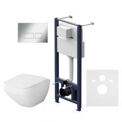 Купить Комплект унитаза с инсталляцией AM.PM Inspire V2.0 FlashClean IS47051.50A1700 с сиденьем Микролифт и клавишей смыва Хром (is47051.50a1700) по цене 107190 руб., в Санкт-Петебруге в интернет магазине 100-Систем, а также дургие товары AM.PM из раздела Готовые решения и Инсталляции