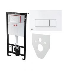 Купить Set Инсталляции AM101/1120-4:1 RU с белой кнопкой M570 + M91 (2 места) (am101/1120-4:1 ru m570-0001) по цене 27821 руб., в Санкт-Петебруге в интернет магазине 100-Систем, а также дургие товары AlcaPlast из раздела Инсталляции для унитазов и Инсталляции