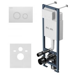 Купить I012711.0101 ErgoFit инсталляция для подвес унитаза с клавишей ErgoFit L пластик, белый глянцевый (i012711.0101) по цене 25490 руб., в Санкт-Петебруге в интернет магазине 100-Систем, а также дургие товары AM.PM из раздела Инсталляции для унитазов и Инсталляции