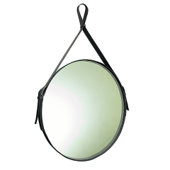 Купить Зеркало Aquanika Country AQC5151RU128 d510 мм. Рама из натуральной кожи черного цвета (aqc5151ru128) по цене 7300 руб., в Санкт-Петебруге в интернет магазине 100-Систем, а также дургие товары  из раздела Зеркала и Мебель для ванной комнаты