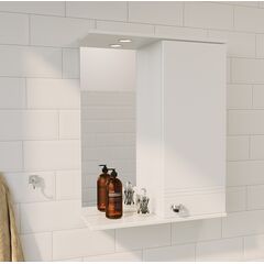 Купить 1MARKA Зеркало-шкаф Story 58 1д. белый глянец R (у99310) по цене 13642 руб., в Санкт-Петебруге в интернет магазине 100-Систем, а также дургие товары 1MARKA из раздела Зеркальные шкафы для ванной и Мебель для ванной комнаты