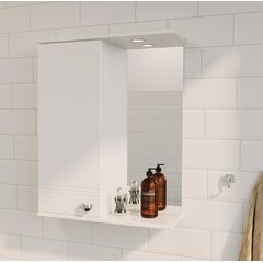 Купить 1MARKA Зеркало-шкаф Story 58 1д. белый глянец L (у99309) по цене 13642 руб., в Санкт-Петебруге в интернет магазине 100-Систем, а также дургие товары 1MARKA из раздела Зеркальные шкафы для ванной и Мебель для ванной комнаты