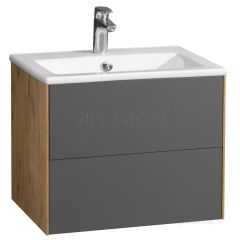 Купить Тумба под раковину AQUATON Сохо 60 дуб веллингтон, графит софт 1A258001AJA00 (1a258001aja00) по цене 16718 руб., в Санкт-Петебруге в интернет магазине 100-Систем, а также дургие товары AQUATON из раздела Тумбы под раковину и Мебель для ванной комнаты