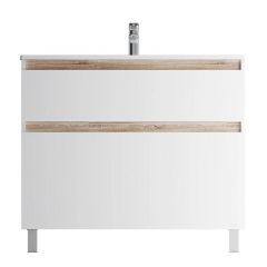 Купить M85AFSX1002WG X-Joy, База под раковину, напольная, 100 см, 2 ящика, белый глянец (m85afsx1002wg) по цене 19590 руб., в Санкт-Петебруге в интернет магазине 100-Систем, а также дургие товары AM.PM из раздела Тумбы под раковину и Мебель для ванной комнаты