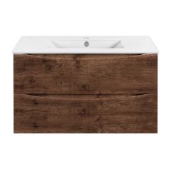 Купить База под керамическую раковину Mia Slim 900 подвесная, 2 выкатных ящика soft close, R.Wood, , шт (vmc-2mc900s1rw) по цене 20634 руб., в Санкт-Петебруге в интернет магазине 100-Систем, а также дургие товары Vincea из раздела Тумбы под раковину и Мебель для ванной комнаты