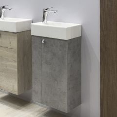 Купить COMFORTY. Тумба-умывальник "Асти-40" бетон светлый с раковиной COMFORTY 9140 (00-00013669cf) по цене 13970 руб., в Санкт-Петебруге в интернет магазине 100-Систем, а также дургие товары COMFORTY из раздела Тумбы с умывальником и Мебель для ванной комнаты