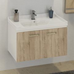 Купить COMFORTY. Тумба-умывальник "Рига-80" дуб сонома с раковиной COMFORTY 9335-80 (00004139026) по цене 27170 руб., в Санкт-Петебруге в интернет магазине 100-Систем, а также дургие товары COMFORTY из раздела Тумбы с умывальником и Мебель для ванной комнаты