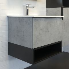 Купить COMFORTY. Тумба-умывальник "Франкфурт-60" бетон светлый с раковиной COMFORTY 60E (00-00004332) по цене 22550 руб., в Санкт-Петебруге в интернет магазине 100-Систем, а также дургие товары COMFORTY из раздела Тумбы с умывальником и Мебель для ванной комнаты