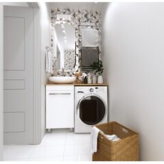 Купить 1MARKA Тумба Wash 48Н 1д. Белый глянец (ц0000002638) по цене 12248 руб., в Санкт-Петебруге в интернет магазине 100-Систем, а также дургие товары 1MARKA из раздела Тумбы под раковину и Мебель для ванной комнаты