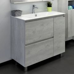 Купить COMFORTY. Тумба-умывальник "Верона-90" дуб белый с раковиной Quadro 90 (00-00001972) по цене 42020 руб., в Санкт-Петебруге в интернет магазине 100-Систем, а также дургие товары COMFORTY из раздела Тумбы с умывальником и Мебель для ванной комнаты