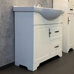 Купить COMFORTY. Тумба-умывальник "Севилья-85" слоновая кость с раковиной Сенеж 87 (00-00003083) по цене 42680 руб., в Санкт-Петебруге в интернет магазине 100-Систем, а также дургие товары COMFORTY из раздела Тумбы с умывальником и Мебель для ванной комнаты