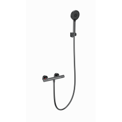 Купить Смеситель для душа с термостатом WONZON & WOGHAND INN 5, Темный графит (WW-B2063-A-BGG) (ww-b2063-a-bgg) по цене 16126 руб., в Санкт-Петебруге в интернет магазине 100-Систем, а также дургие товары WONZON & WOGHAND из раздела Смесители для душа без излива и Смесители для ванны и душа