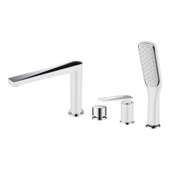 Купить BOHEME Смеситель врезной на борт ванны VENTURO белый + хром 370-W (370-w) по цене 40134 руб., в Санкт-Петебруге в интернет магазине 100-Систем, а также дургие товары BOHEME из раздела Смесители на борт ванны и Смесители для ванны и душа