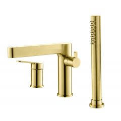 Купить DELTA Смеситель на борт ванны с ручным выдвижным душем, брашированное золото, DEL-BVD3-BORO (del-bvd3-boro) по цене 19910 руб., в Санкт-Петебруге в интернет магазине 100-Систем, а также дургие товары BelBagno из раздела Смесители на борт ванны и Смесители для ванны и душа